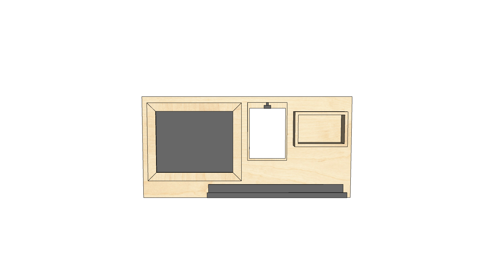 Wandbord lang liggend krijtmagneetbord